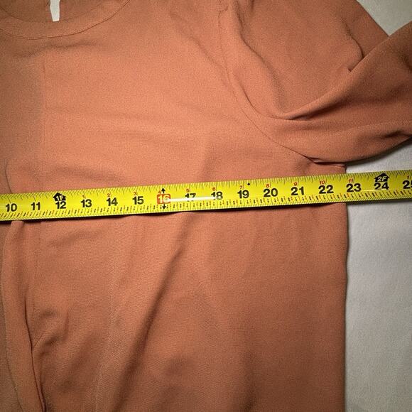 Nine West Blouse Women’s Size XXL Orange Rust Color Long Sleeve - Picture 3 of 5
